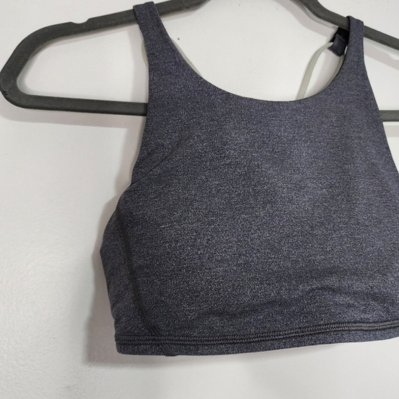 Lululemon Grey Soul Cycle Strappy Sports Bra Open back Yoga Workout Gym training - Picture 5 of 9